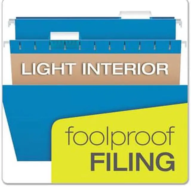 Alt view image 10 of 10 - Pendaflex 2-tone Color Hanging File Folders - Letter - 8 1/2" x 11" Sheet Size - 1/5 Tab Cut - 11 pt. Folder Thickness -