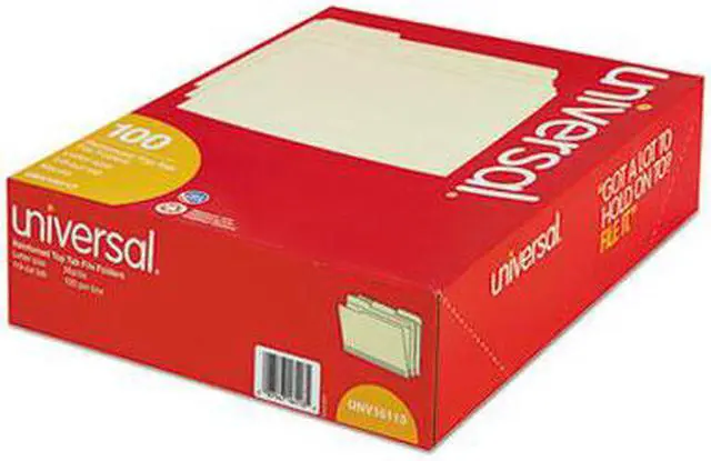 Alt view image 4 of 10 - Universal 16113 File Folders- 1/3 Cut Assorted- Two-Ply Top Tab- Letter- Manila- 100/Box