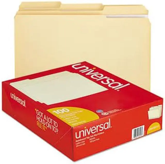 Alt view image 6 of 10 - Universal 16113 File Folders- 1/3 Cut Assorted- Two-Ply Top Tab- Letter- Manila- 100/Box