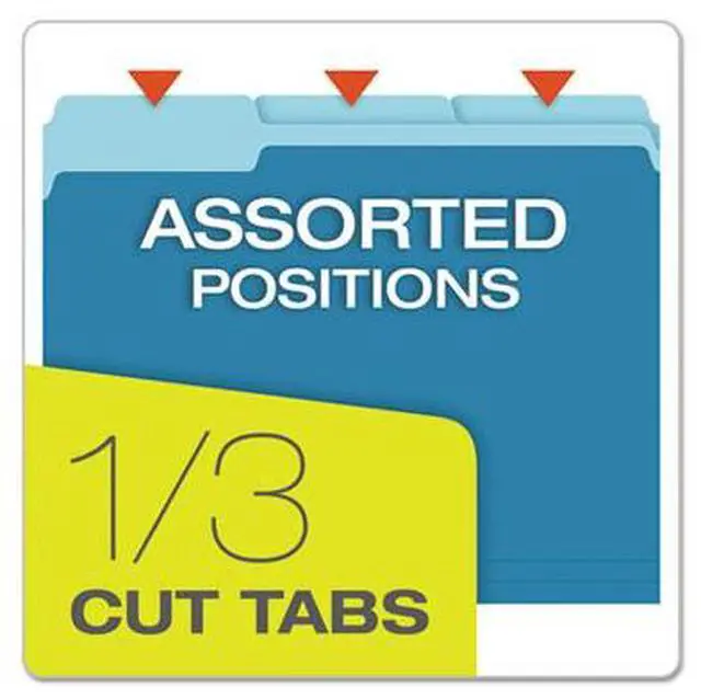 Alt view image 4 of 10 - Pendaflex Colored File Folders 1/3 Cut Top Tab Letter Blue/Light Blue 100/Box 15213BLU