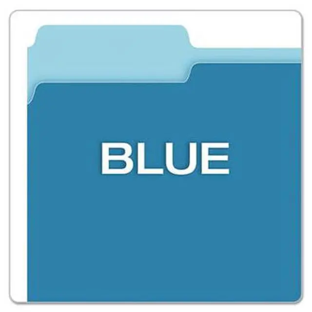 Alt view image 6 of 10 - Pendaflex Colored File Folders 1/3 Cut Top Tab Letter Blue/Light Blue 100/Box 15213BLU