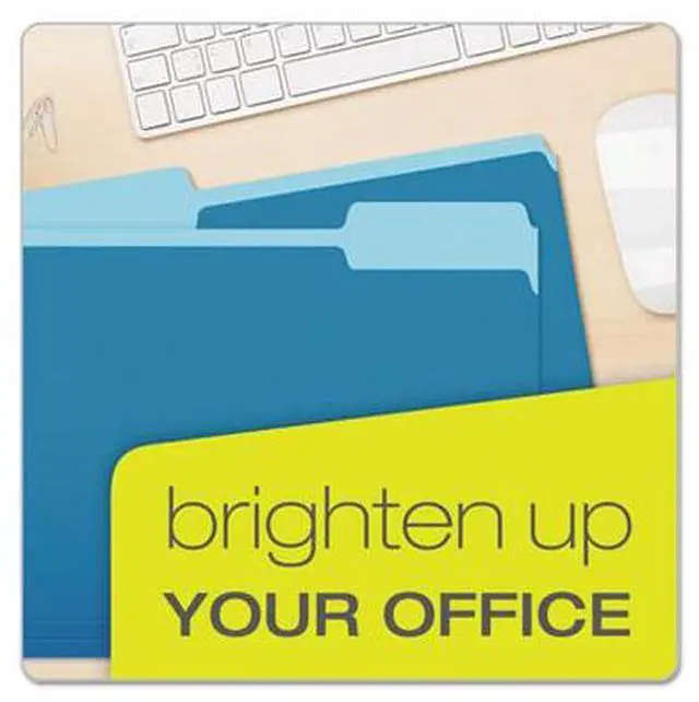 Alt view image 8 of 10 - Pendaflex Colored File Folders 1/3 Cut Top Tab Letter Blue/Light Blue 100/Box 15213BLU