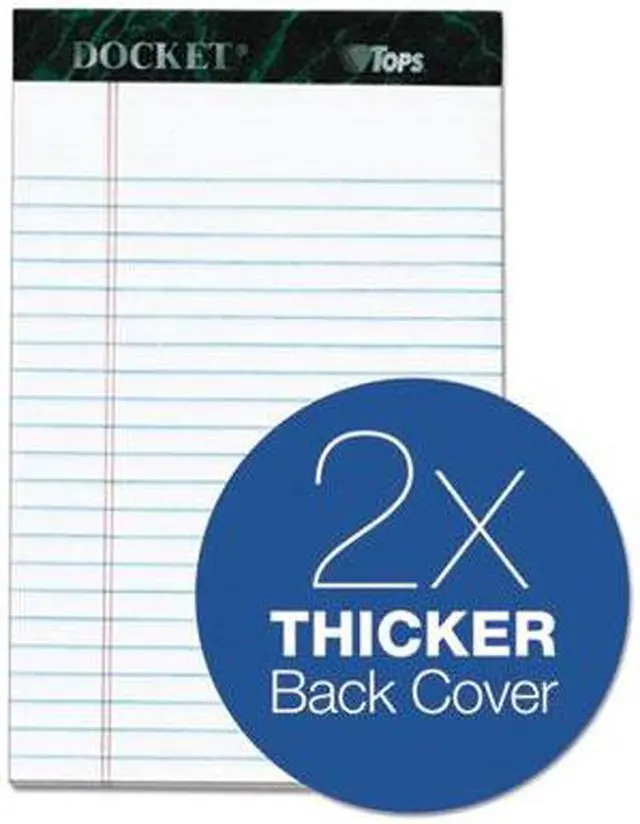 Alt view image 16 of 19 - TOPS Docket Ruled Perforated Pads 5 x 8 Narrow White 50 Sheets 6/Pack 63366