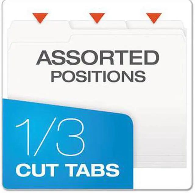 Alt view image 5 of 11 - Pendaflex 1521/3WHI Two-Tone File Folders- 1/3 Cut- Top Tab- Letter- White- 100/Box
