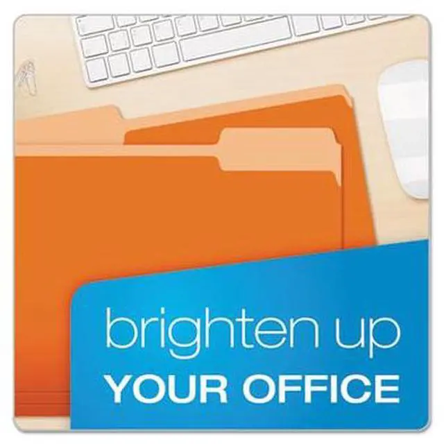 Alt view image 8 of 10 - Pendaflex 1521/3ORA Two-Tone File Folders- 1/3 Cut- Top Tab- Letter- Orange/Light Orange- 100/Box