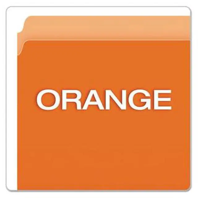 Alt view image 5 of 11 - Pendaflex Colored File Folders Straight Top Tab Letter Orange/Light Orange 100/Box 152ORA