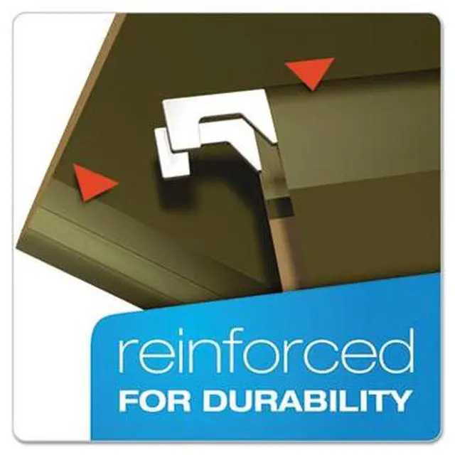 Alt view image 5 of 15 - Pendaflex Reinforced 1" Extra Capacity Hanging Folders Letter Standard Green 25/Box 4152X1