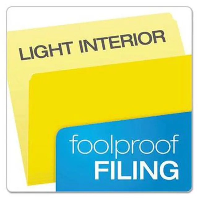 Alt view image 4 of 10 - Pendaflex Colored File Folders Straight Top Tab Letter Yellow/Light Yellow 100/Box 152YEL