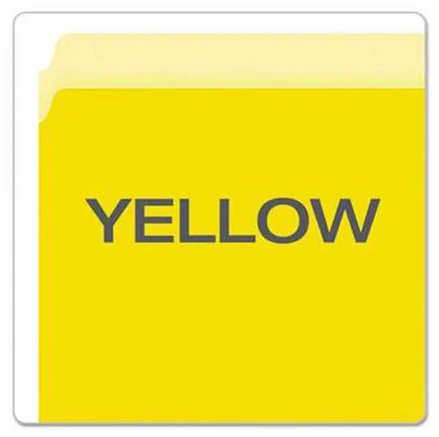 Alt view image 5 of 10 - Pendaflex Colored File Folders Straight Top Tab Letter Yellow/Light Yellow 100/Box 152YEL