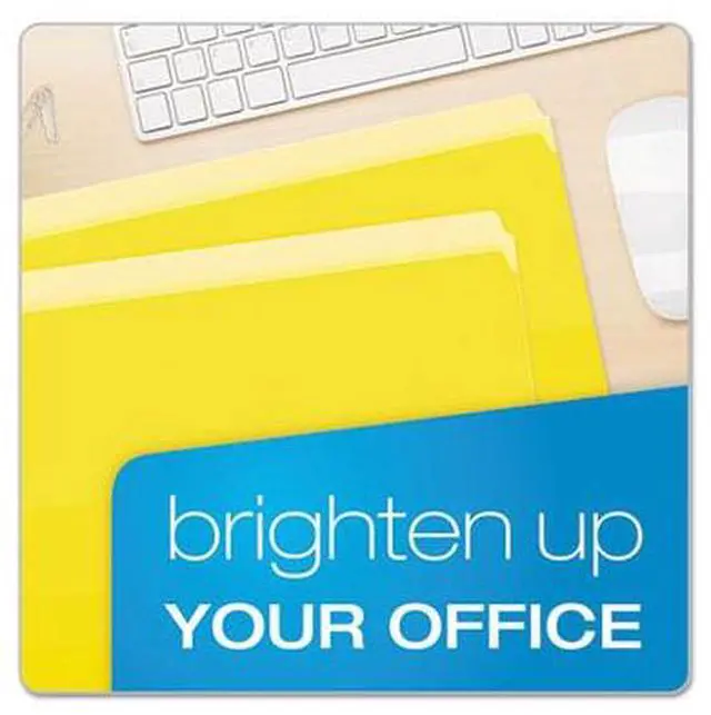 Alt view image 7 of 10 - Pendaflex Colored File Folders Straight Top Tab Letter Yellow/Light Yellow 100/Box 152YEL