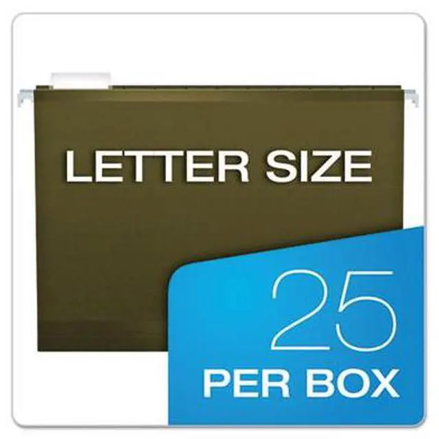 Alt view image 8 of 15 - Pendaflex Reinforced 1" Extra Capacity Hanging Folders Letter Standard Green 25/Box 4152X1