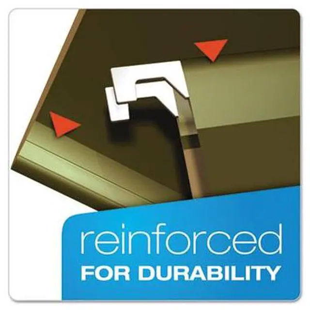 Alt view image 5 of 15 - Pendaflex Reinforced 2" Extra Capacity Hanging Folders 1/5 Tab Letter Green 25/Box 4152X2
