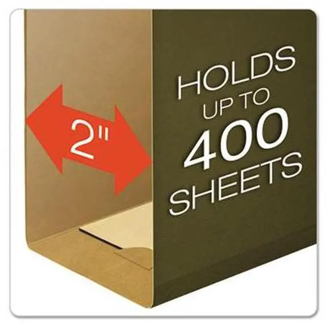 Alt view image 4 of 15 - Pendaflex Reinforced 2" Extra Capacity Hanging Folders 1/5 Tab Letter Green 25/Box 4152X2