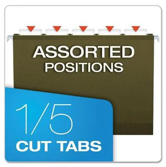 Alt view image 7 of 15 - Pendaflex Reinforced 2" Extra Capacity Hanging Folders 1/5 Tab Letter Green 25/Box 4152X2