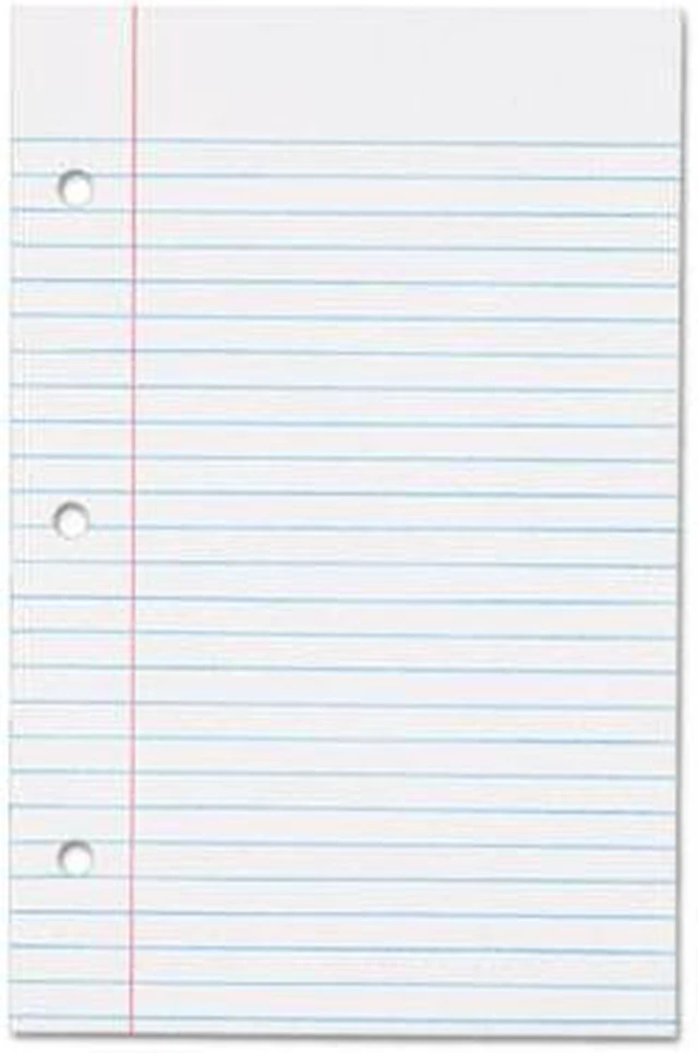 Alt view image 7 of 7 - Filler Paper, 3-Hole, 5.5 x 8.5, Medium/College Rule, 100/Pack 62304