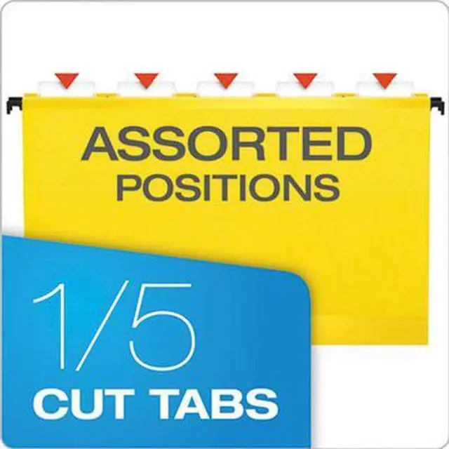 Alt view image 8 of 11 - Pendaflex 615315YEL Poly Laminate Hanging Folders, Legal, 1/5 Tab, Yellow, 20/Box, 1 Box