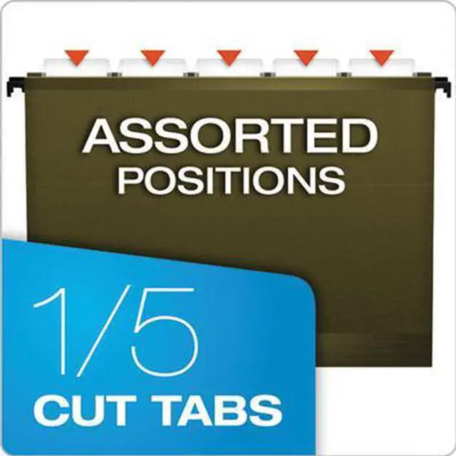 Alt view image 6 of 15 - Pendaflex Essentials Colored Hanging Folders 1/5 Tab Legal Standard Green 25/Box 81622