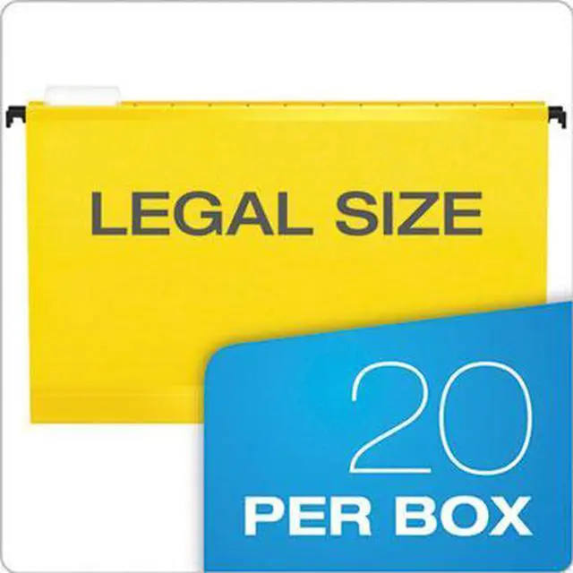 Alt view image 9 of 11 - Pendaflex 615315YEL Poly Laminate Hanging Folders, Legal, 1/5 Tab, Yellow, 20/Box, 1 Box