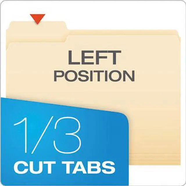 Alt view image 4 of 14 - Pendaflex Essentials File Folders 1/3 Cut First Position Top Tab Letter Manila 100/Box 752131