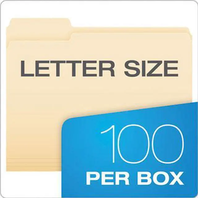 Alt view image 7 of 14 - Pendaflex Essentials File Folders 1/3 Cut First Position Top Tab Letter Manila 100/Box 752131