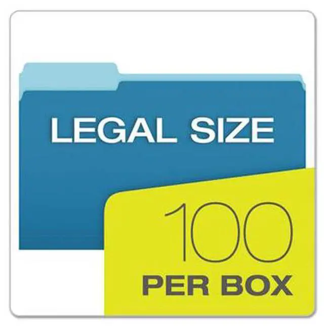 Alt view image 7 of 15 - Pendaflex Colored File Folders 1/3 Cut Top Tab Legal Blue/Light Blue 100/Box 15313BLU