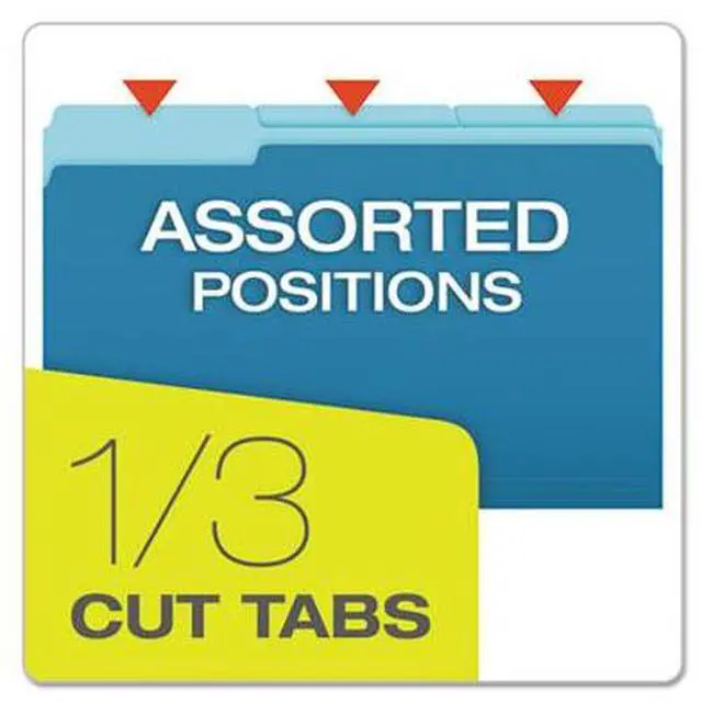Alt view image 4 of 15 - Pendaflex Colored File Folders 1/3 Cut Top Tab Legal Blue/Light Blue 100/Box 15313BLU