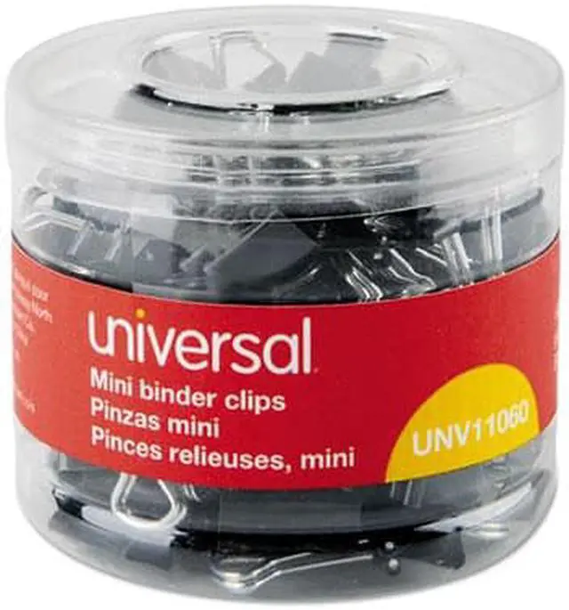 Alt view image 5 of 5 - Universal 11060 Mini Binder Clips, 1/4 Inch Capacity, 1/2 Inch Wide, Black, 60/Pack