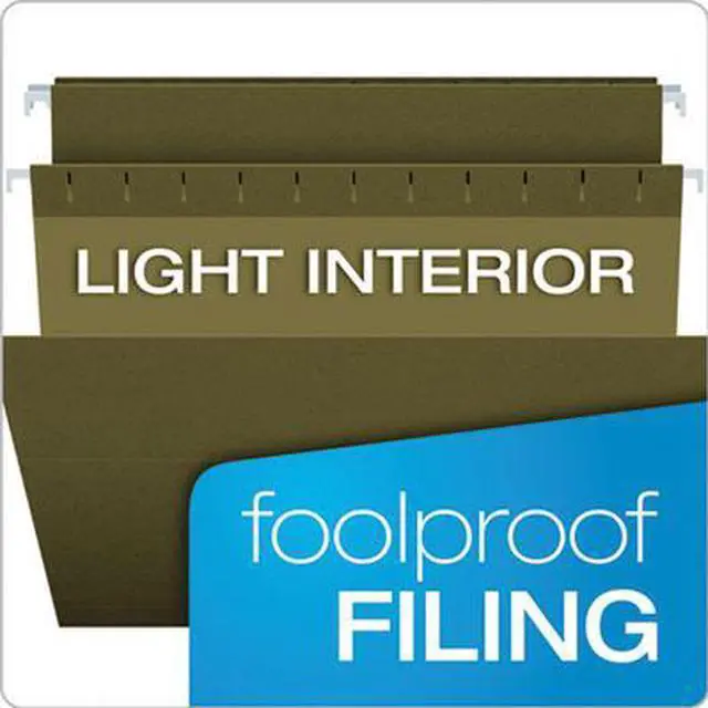 Alt view image 9 of 15 - Pendaflex Essentials Colored Hanging Folders 1/5 Tab Legal Standard Green 25/Box 81622