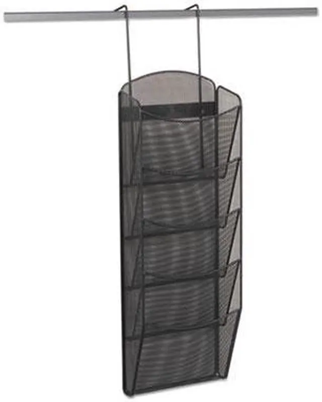 Alt view image 12 of 20 - Safco Onyx Mesh Literature Rack Five Compartments 10-1/4w x 3-1/2d x 28-1/3h