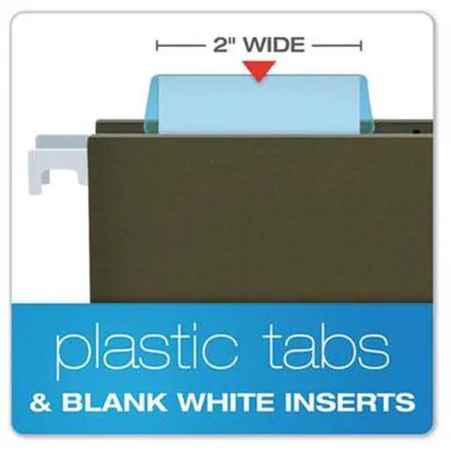 Alt view image 3 of 8 - Pendaflex Hanging File Folder Tabs 1/5 Tab Two Inch Blue Tab/White Insert 25