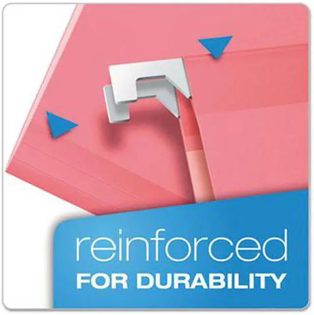 Alt view image 4 of 15 - Pendaflex Reinforced Hanging Folders 1/5 Tab Legal Pink 25/Box 415315PIN