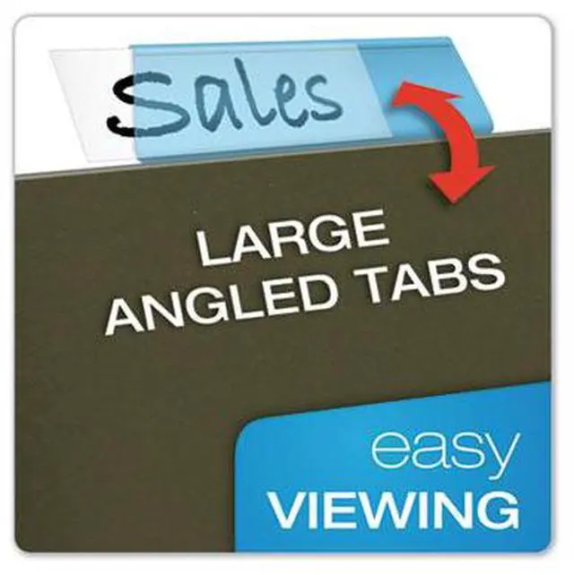 Alt view image 5 of 8 - Pendaflex Hanging File Folder Tabs 1/5 Tab Two Inch Blue Tab/White Insert 25
