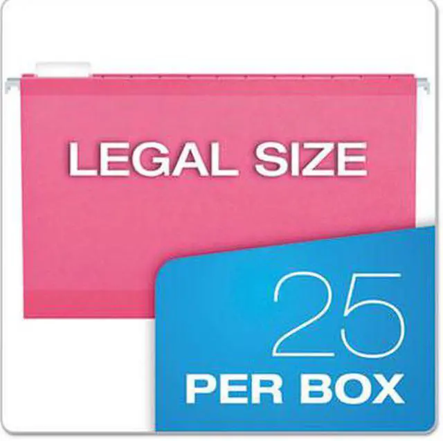 Alt view image 7 of 15 - Pendaflex Reinforced Hanging Folders 1/5 Tab Legal Pink 25/Box 415315PIN