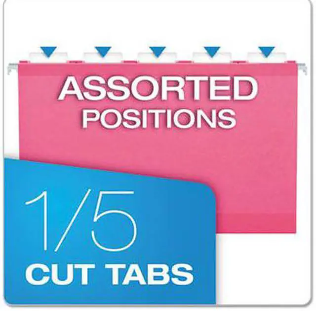 Alt view image 6 of 15 - Pendaflex Reinforced Hanging Folders 1/5 Tab Legal Pink 25/Box 415315PIN