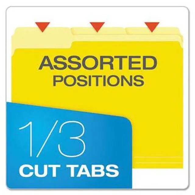 Alt view image 4 of 10 - Pendaflex Colored File Folders 1/3 Cut Top Tab Letter Yellow Light Yellow 100/Box 15213YEL