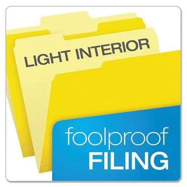 Alt view image 5 of 10 - Pendaflex Colored File Folders 1/3 Cut Top Tab Letter Yellow Light Yellow 100/Box 15213YEL