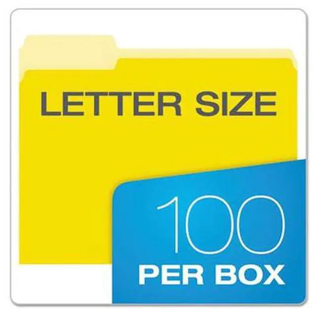 Alt view image 7 of 10 - Pendaflex Colored File Folders 1/3 Cut Top Tab Letter Yellow Light Yellow 100/Box 15213YEL