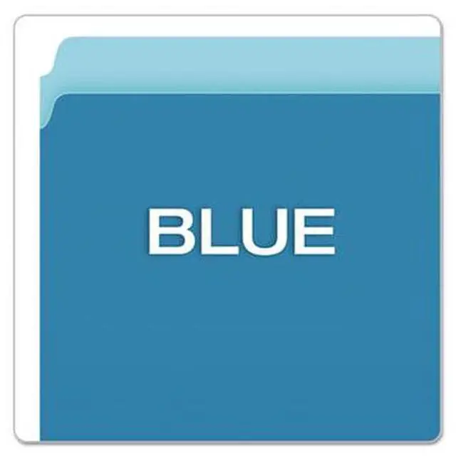 Alt view image 5 of 10 - Pendaflex Colored File Folders Straight Cut Top Tab Letter Blue/Light Blue 100/Box 152BLU