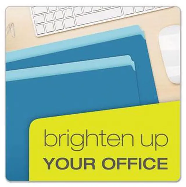 Alt view image 7 of 10 - Pendaflex Colored File Folders Straight Cut Top Tab Letter Blue/Light Blue 100/Box 152BLU