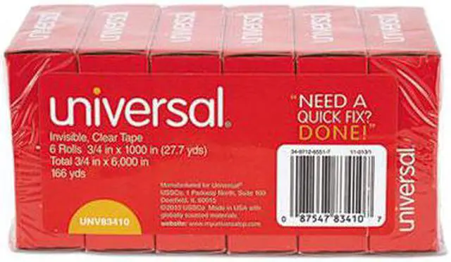 Alt view image 7 of 15 - Universal 83410 Invisible Tape  3/4   x 28 Yards  1 in.Core  Clear  Six per Box