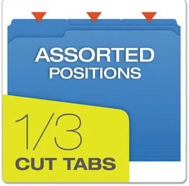 Alt view image 5 of 10 - Pendaflex Reinforced Top Tab File Folders 1/3 Cut Letter Blue 100/Box R15213BLU