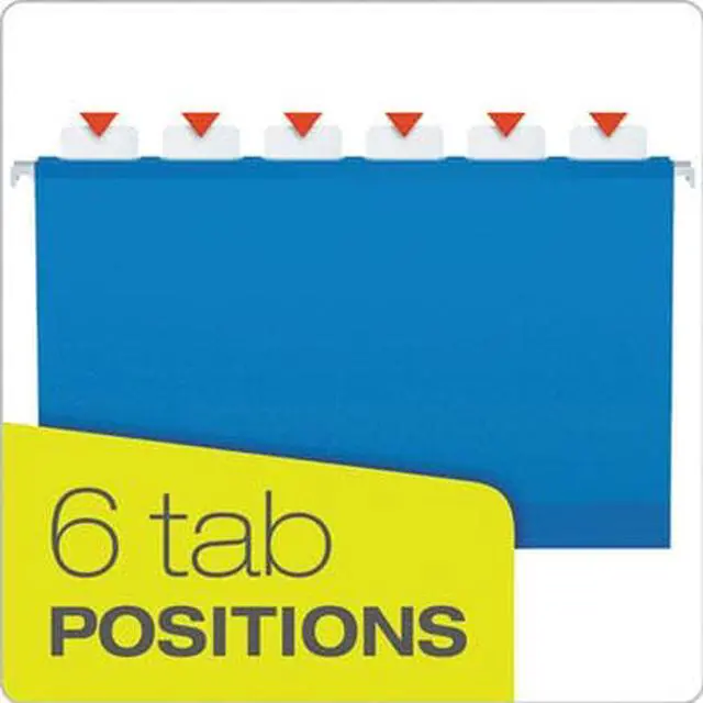 Alt view image 4 of 11 - Pendaflex Colored Reinforced Hanging Folders 1/6 Tab Legal Asst 25/Box 42593