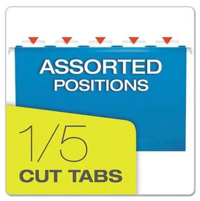 Alt view image 7 of 15 - Pendaflex Reinforced 2" Extra Capacity Hanging Folders 1/5 Tab Legal Blue 25/Box 4153X2BLU