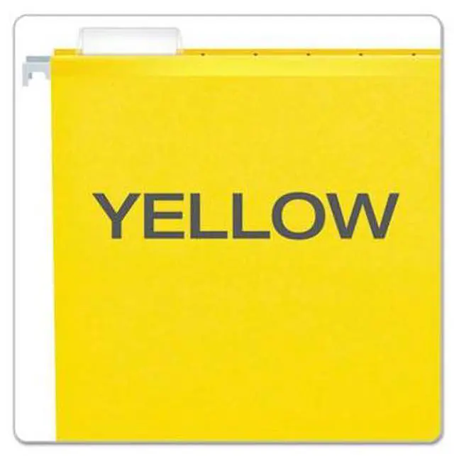Alt view image 6 of 14 - Pendaflex Reinforced 2" Extra Capacity Hanging Folders 1/5 Tab Letter Yellow 25/Box 4152X2YEL