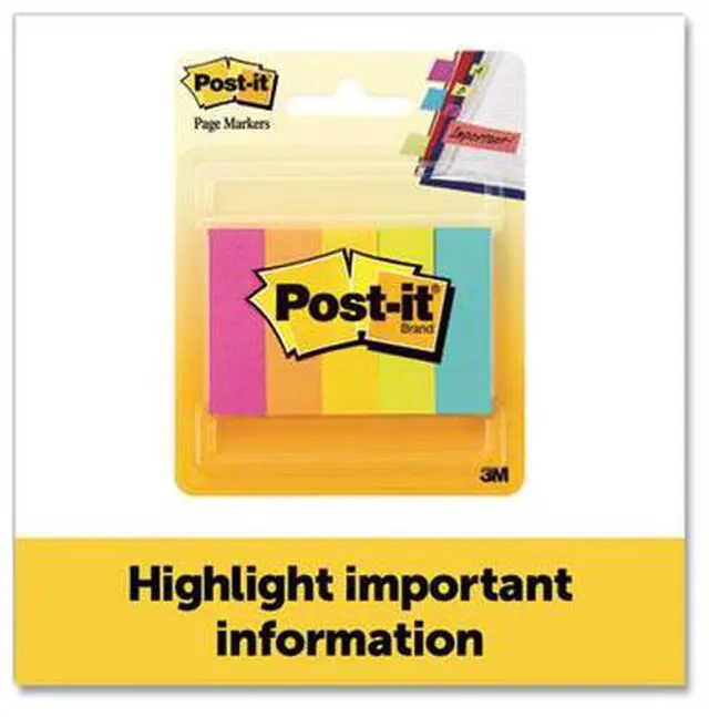Alt view image 15 of 20 - Post-it Page Flag Markers Assorted Brights 100 Strips/Pad 5 Pads/Pack 6705AN