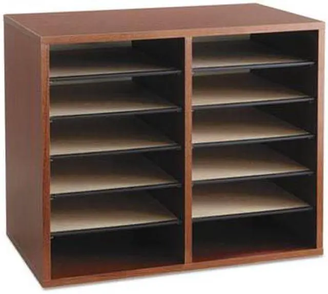 Alt view image 14 of 17 - Wood Adjustable Literature Organizer - 12 Compartment in Cherry by Safco
