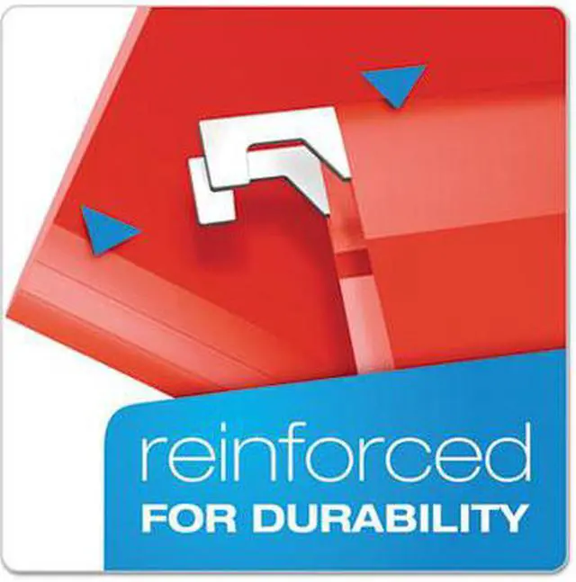 Alt view image 5 of 15 - Pendaflex Reinforced 2" Extra Capacity Hanging Folders 1/5 Tab Legal Red 25/Box 4153X2RED