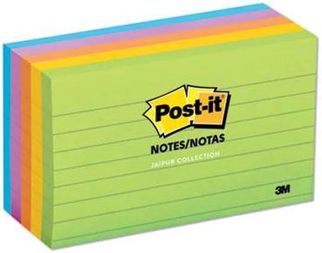 Alt view image 8 of 17 - Post-it Original Pads in Jaipur Colors 3 x 5 Lined 100-Sheet 5/Pack 6355AU