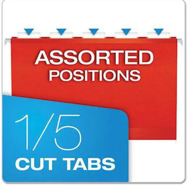Alt view image 7 of 15 - Pendaflex Reinforced 2" Extra Capacity Hanging Folders 1/5 Tab Legal Red 25/Box 4153X2RED