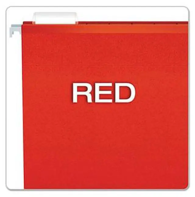 Alt view image 6 of 15 - Pendaflex Reinforced 2" Extra Capacity Hanging Folders 1/5 Tab Legal Red 25/Box 4153X2RED